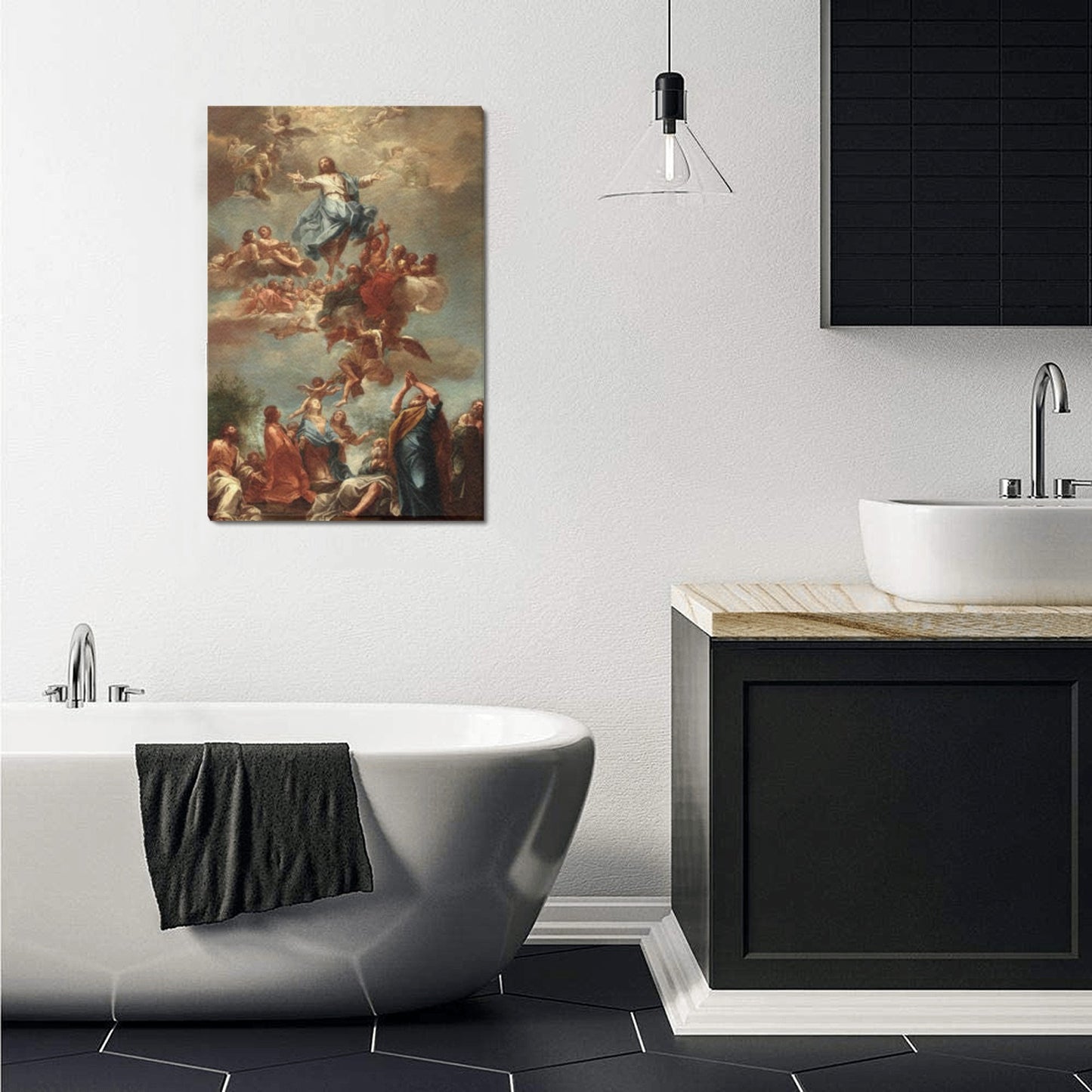 Inspirational Jesus Ascension Canvas Oil Painting Framed Canvas Print, In God's Service Store