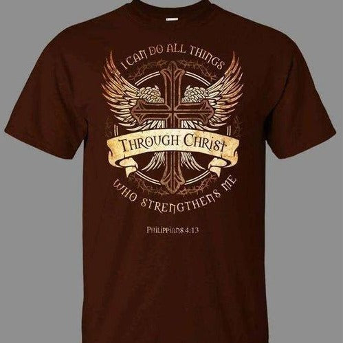 Philippians 4:13 Christian T-Shirts, In God's Service Store