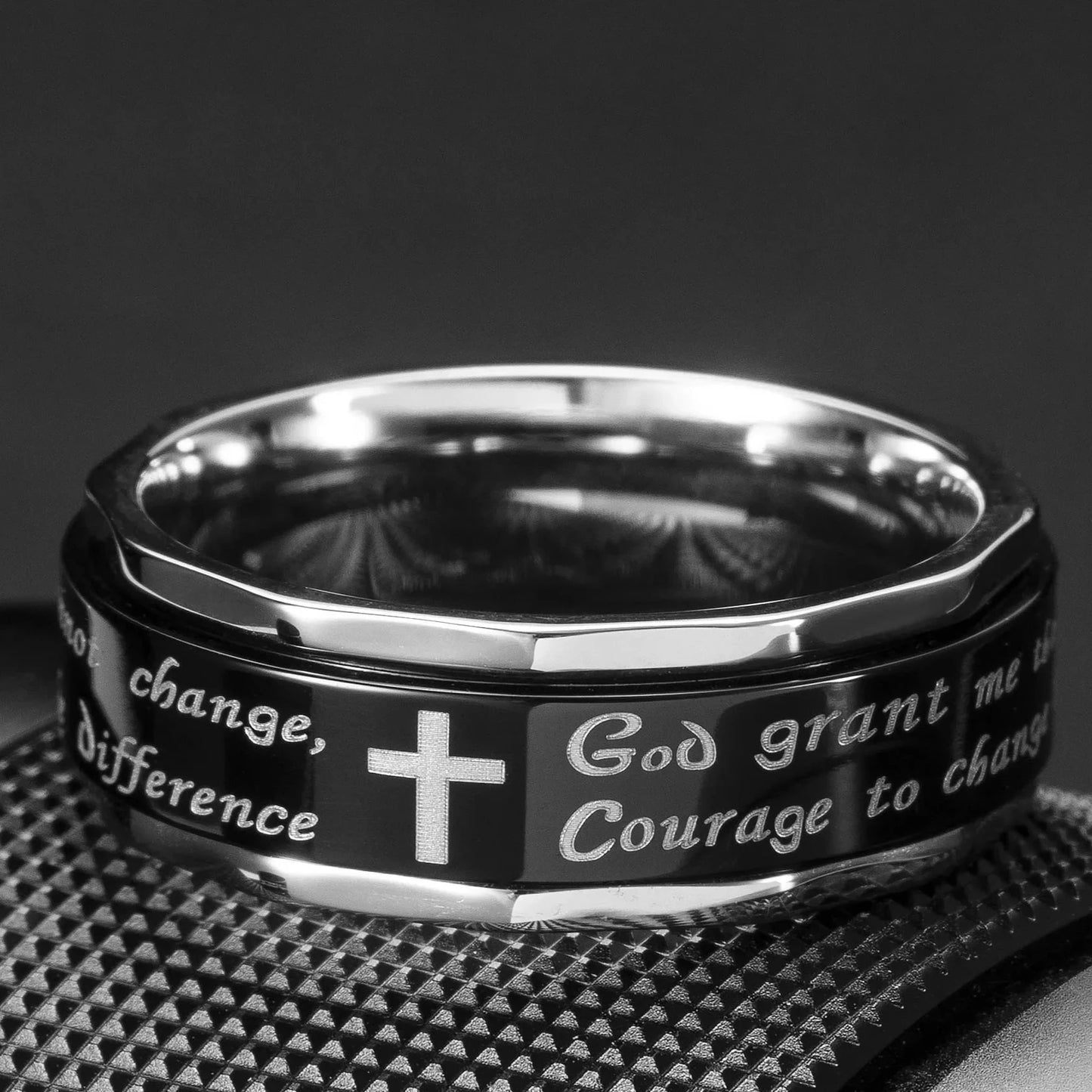 Serenity Prayer Cross Spinner Rings, In God's Service Store