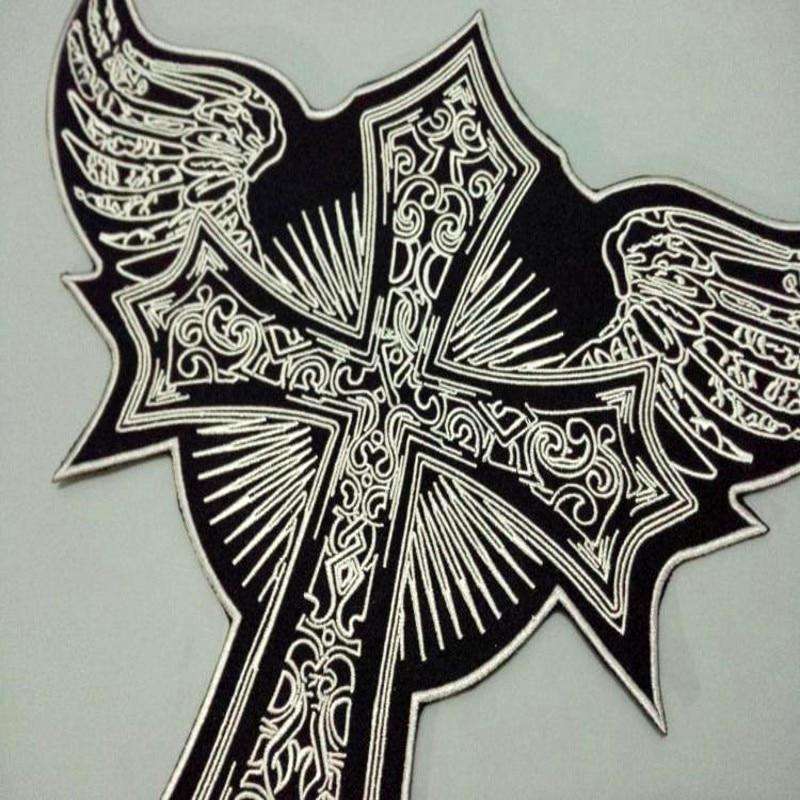 Silver and Black Celtic Cross Patch