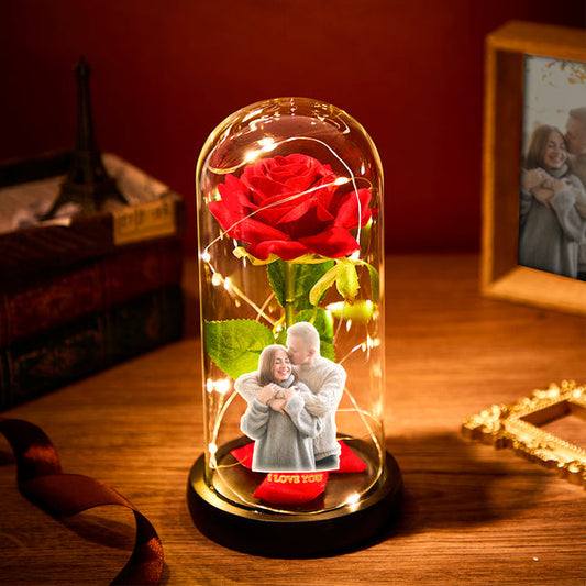 Customizable Glass Domed Light Up LED Rose, In God's Service Store