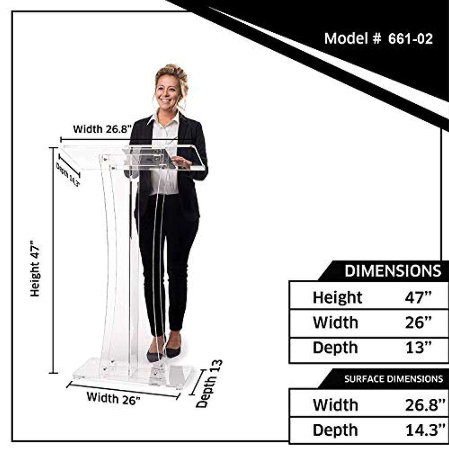 Acrylic Floor-Standing Pulpit - Podium