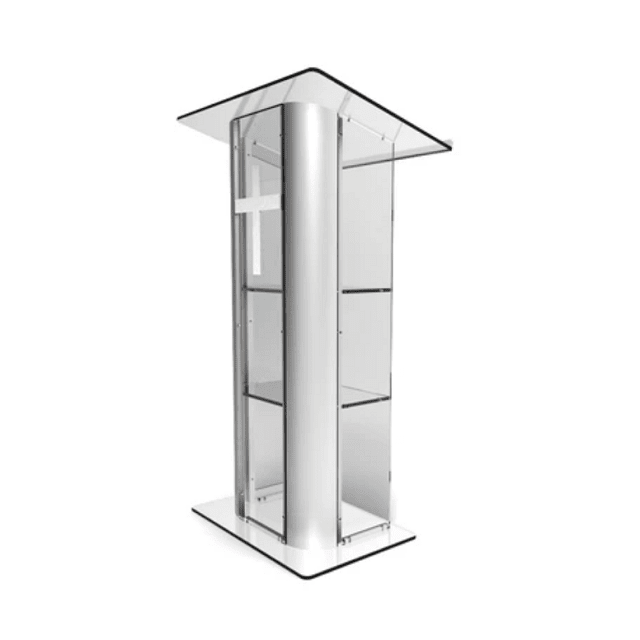 Acrylic Pulpit with Brushed Metal Accents