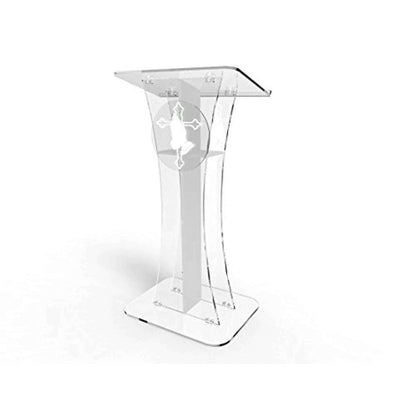 Acrylic Pulpit with Cross and Praying Hands
