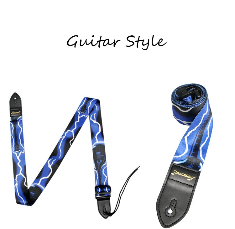 Inspirational Lightning Cross and Multi Print Guitar Straps,In God's Service Store
