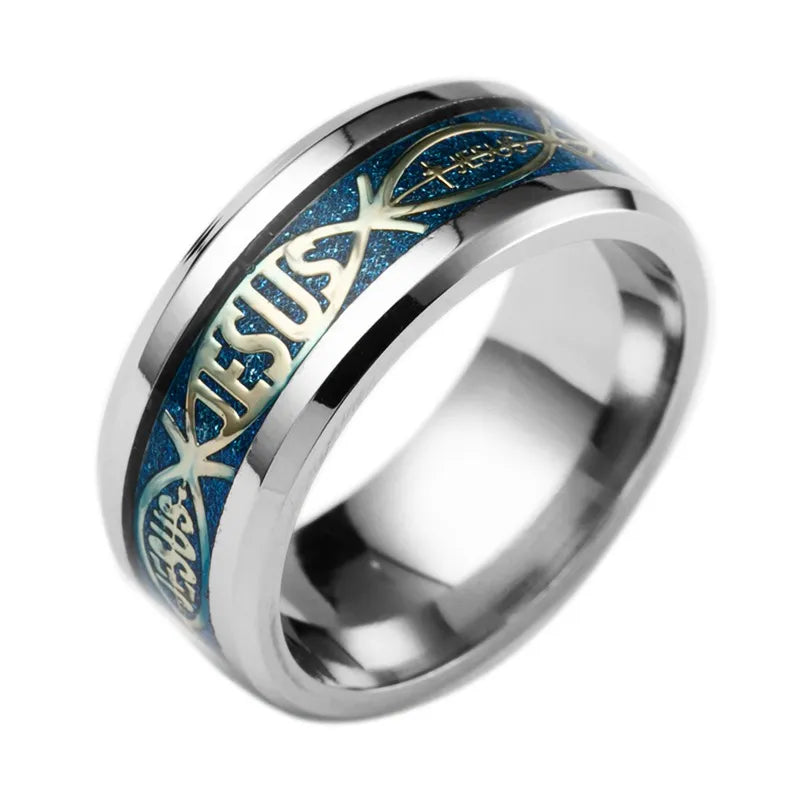 Christian Jesus Fish Ring, In God's Service Store