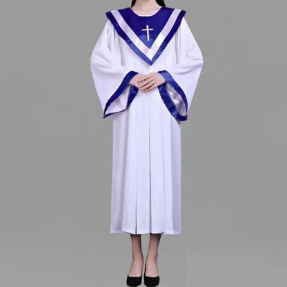 Christian Church Choir Robes Multi-Style - Navy - Solid Cuff, In God's Service store