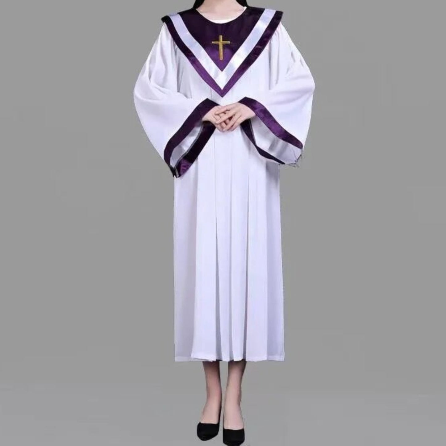 Christian Church Choir Robes Multi-Style - Egplant - Solid Cuff, In God's Service store