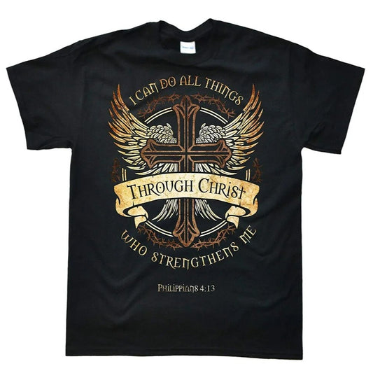 Philippians 4:13 Christian T-Shirts, In God's Service Store