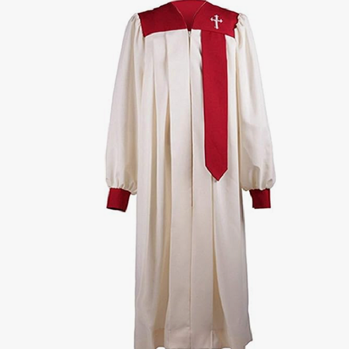 Cross Embroidered Hanging Stole Choir Robes for Men and Women