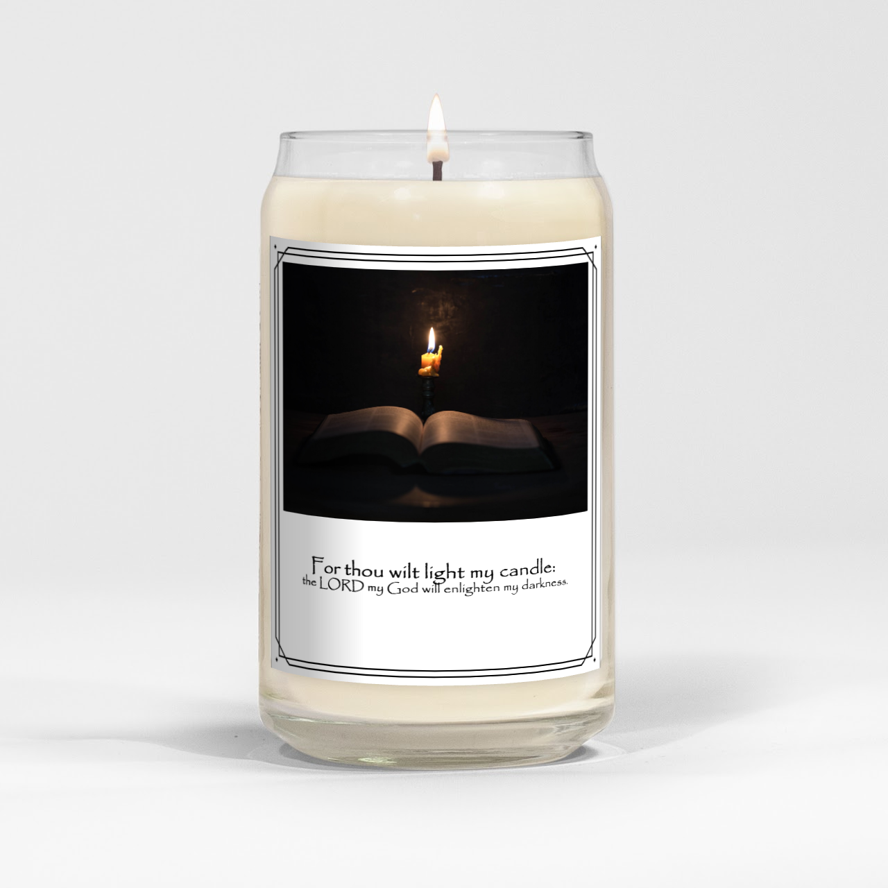 Psalm 18:28 Bible Scripture Comfort Spice Scented Candles, In God's Service Store