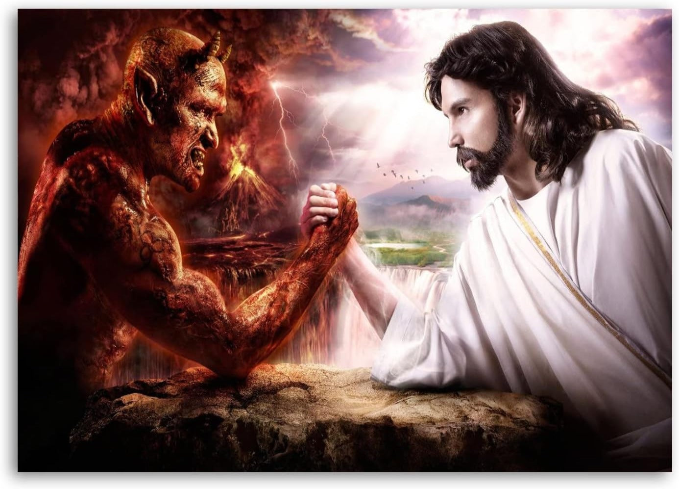 Jesus Christ vs The Enemy Posters