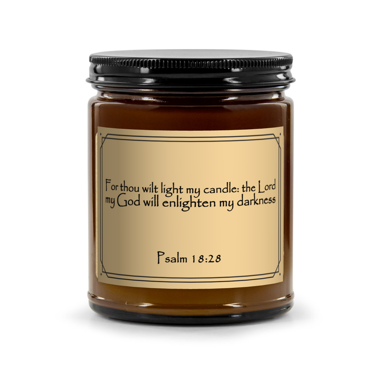 Psalm 18:28 Bible Scripture Scented Candle, In God's Service Store