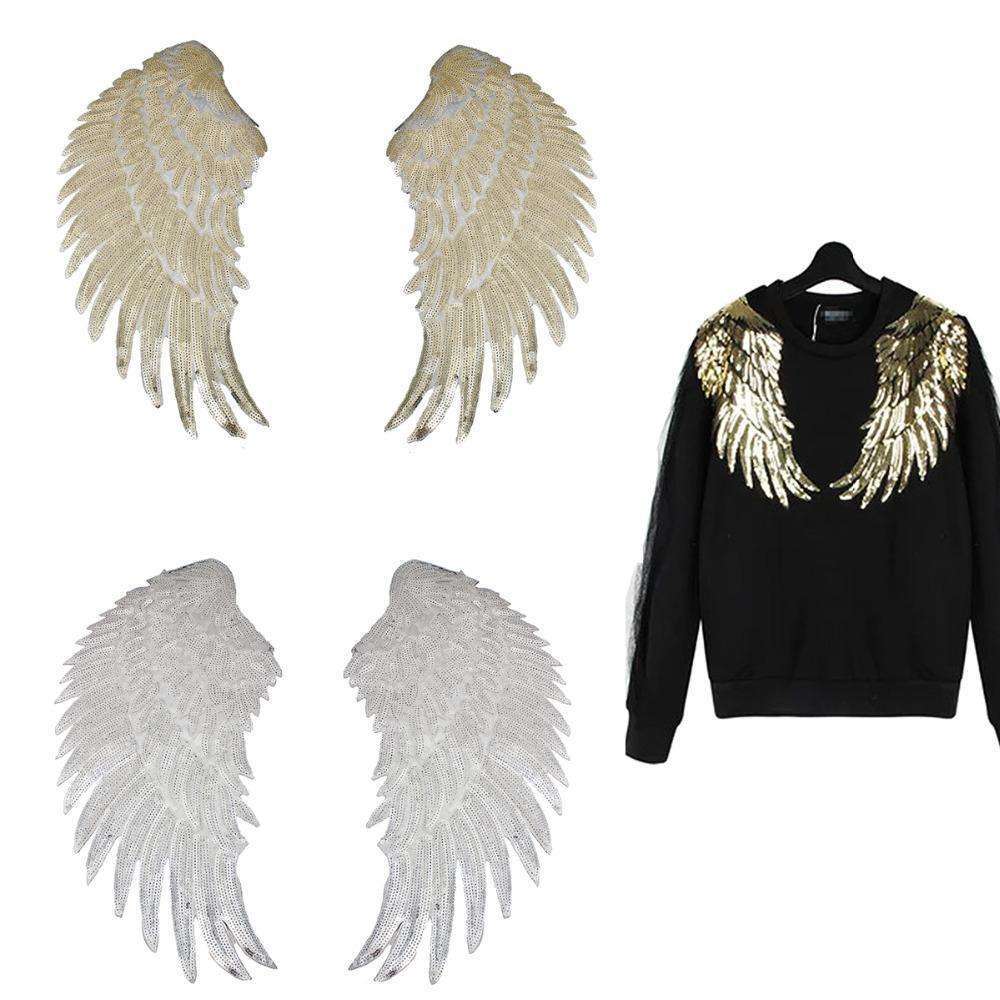Beautiful Sequin Angel Wings Patch Appliques In God's Service Store