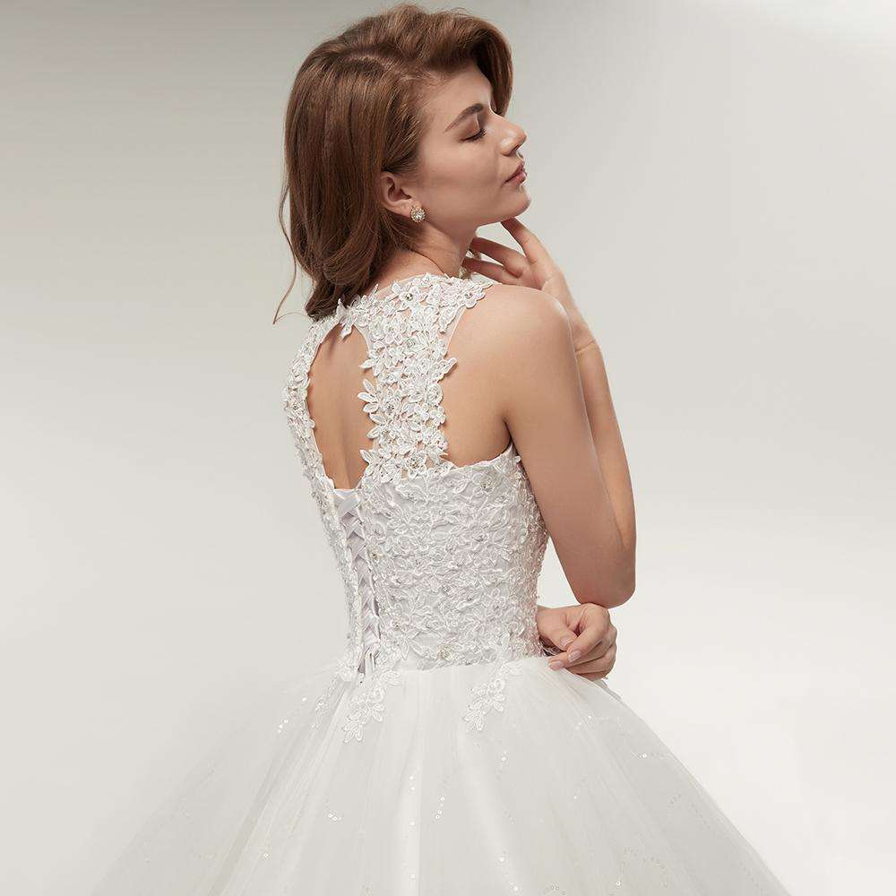 Beautiful Sleeveless Sequined Wedding Dresses In God's Service Store