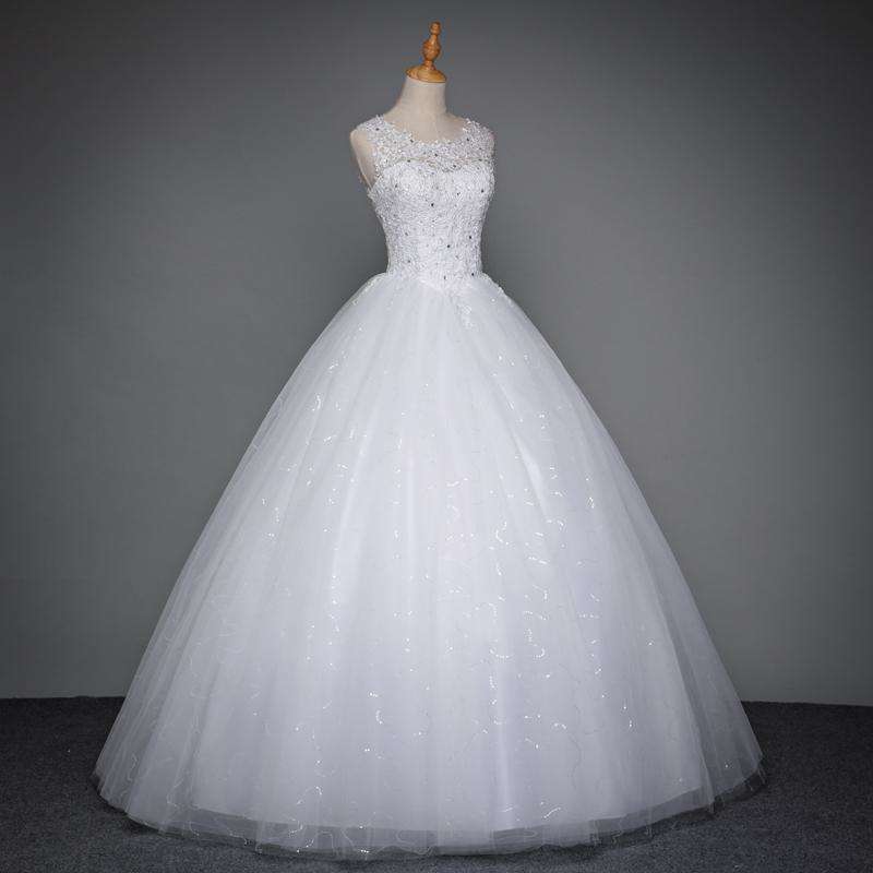 Beautiful Sleeveless Sequined Wedding Dresses In God's Service Store