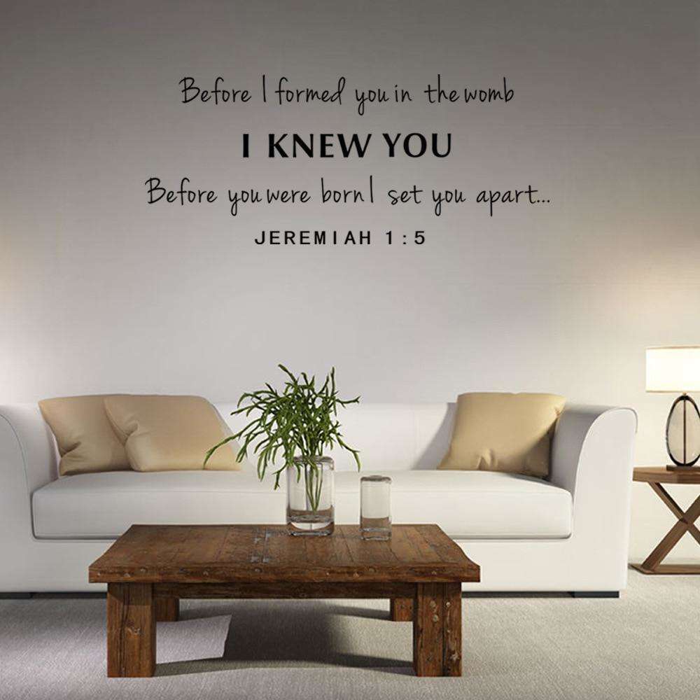 Before I formed you in the womb Christian Print Wall Stickers In God's Service Store