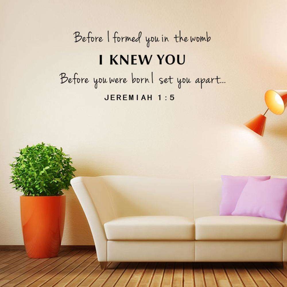 Before I formed you in the womb Christian Print Wall Stickers In God's Service Store