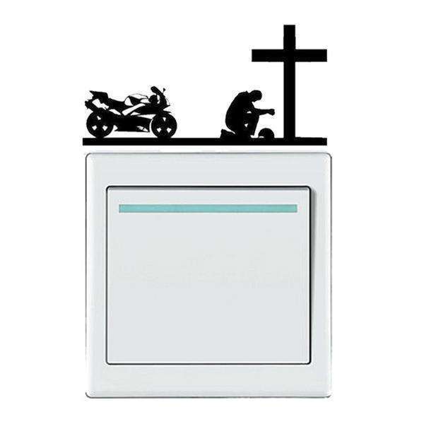 Christian Bikers Kneel At The Cross Auto - Wall Stickers In God's Service Store