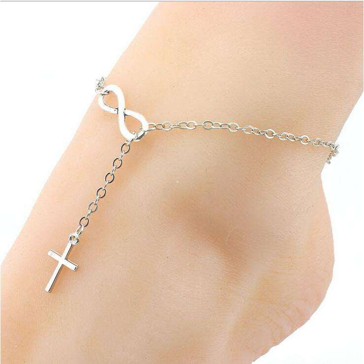Christian Cross Infinity Ankle Bracelet In God's Service Store