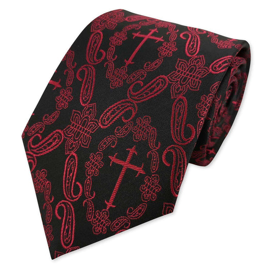 Christian Cross Paisley Neckties In God's Service Store