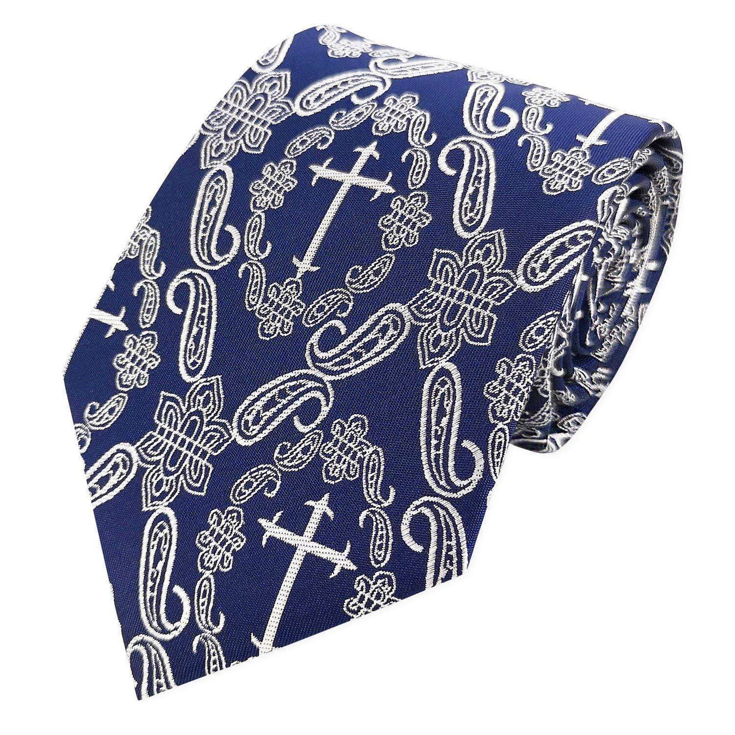 Christian Cross Paisley Neckties In God's Service Store