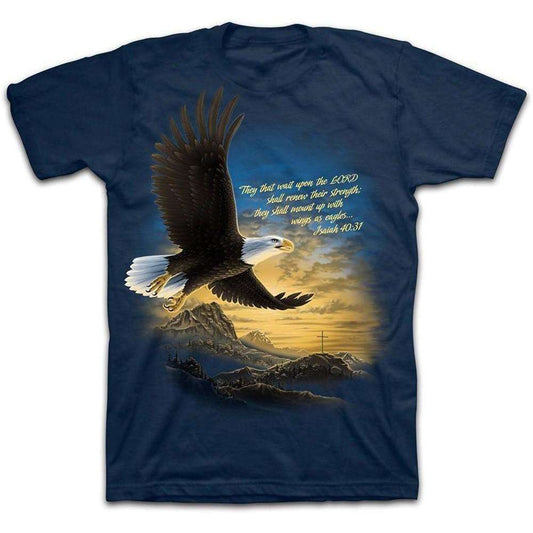 Christian Scripture Wings as Eagles T-Shirt In God's Service Store