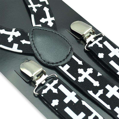 Christian Themed Cross Print Suspenders In God's Service Store