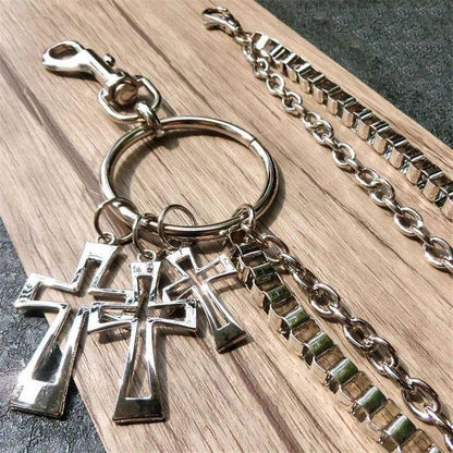 Christian Triple Cross Biker Wallet Chain In God's Service Store