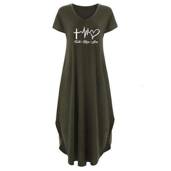 Faith Hope Love Full Length Slit Dresses In God's Service Store