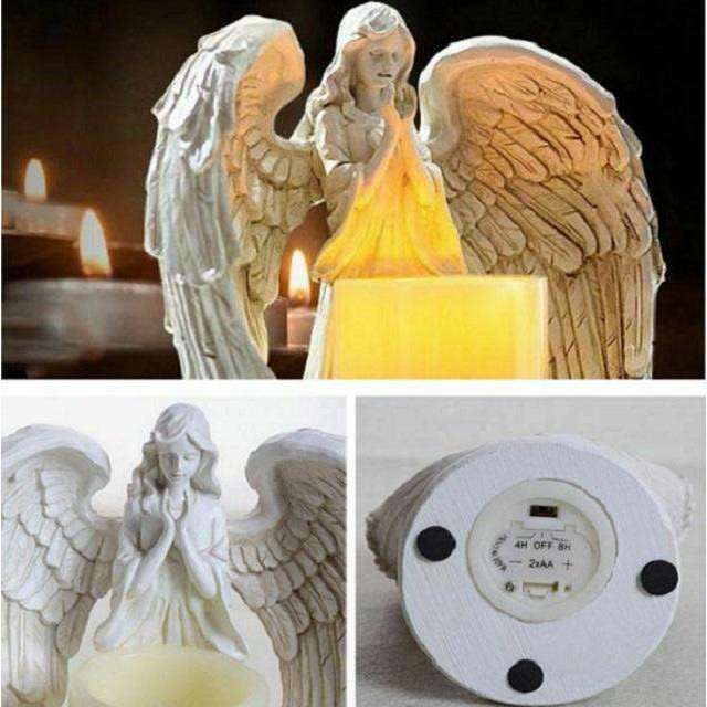 Flickering Flameless Angel Candles with Timer In God's Service Store