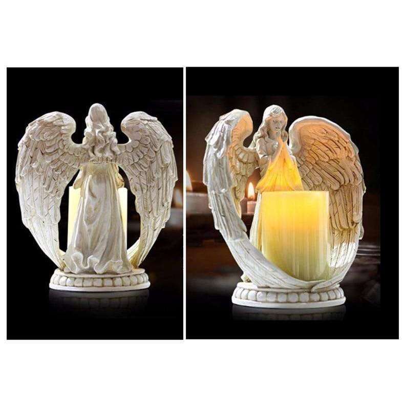 Flickering Flameless Angel Candles with Timer In God's Service Store