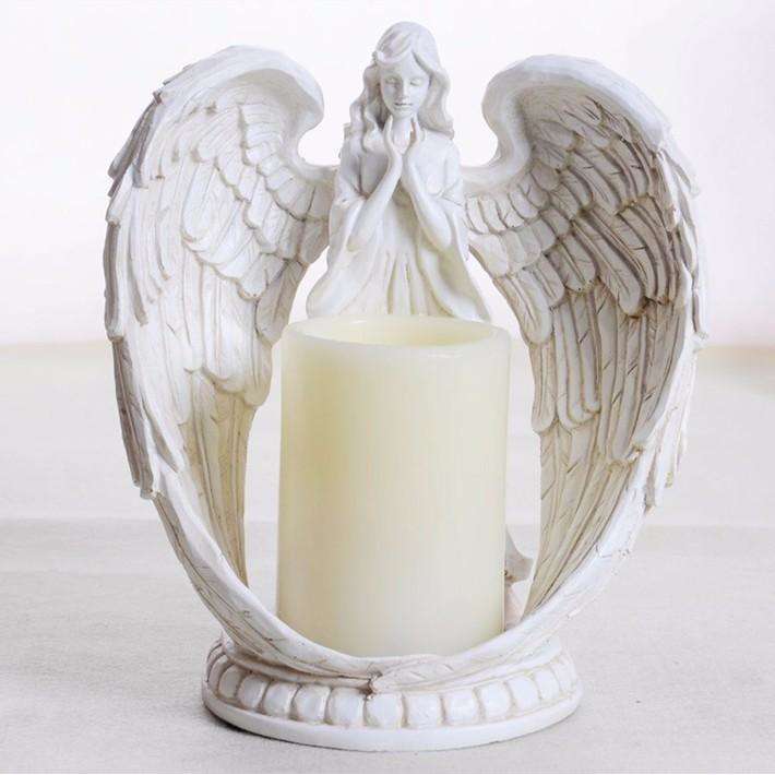 Flickering Flameless Angel Candles with Timer In God's Service Store