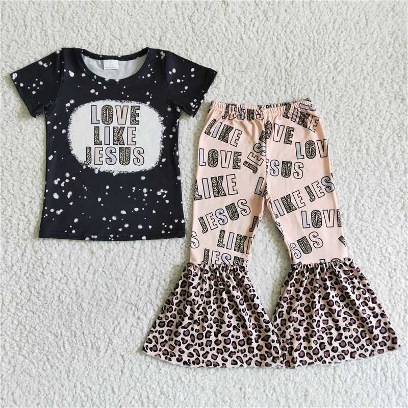 Lovin' Jesus Western Style Shirt and Pant Outfit Sets for Girls