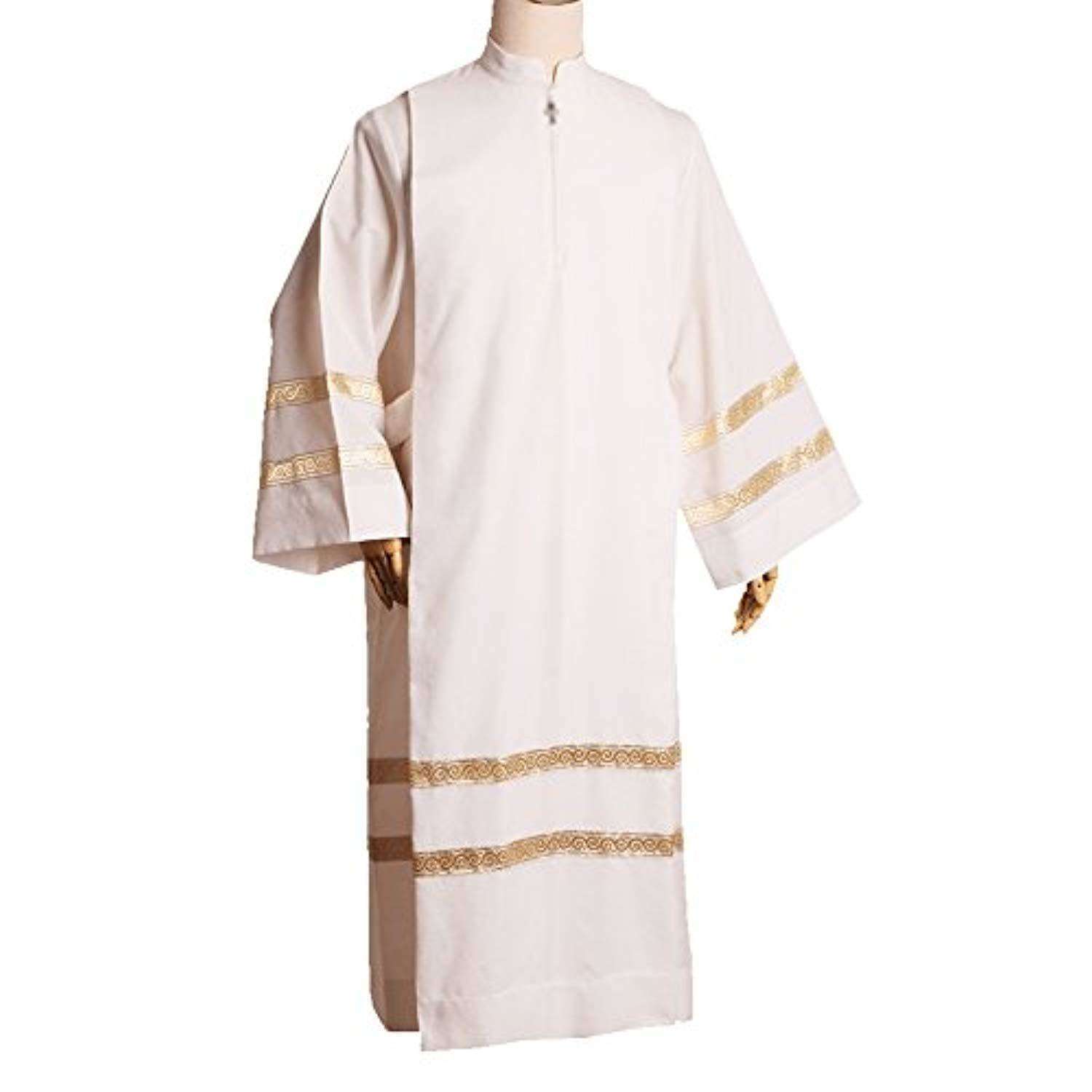 Gold Band Design Pleated Albs - Cassocks Clerical Vestments In God's Service Store