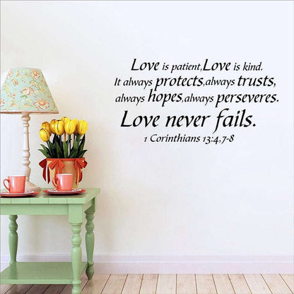 Inspirational 1 Corinthians 13 Bible Verse Wall Stickers In God's Service Store