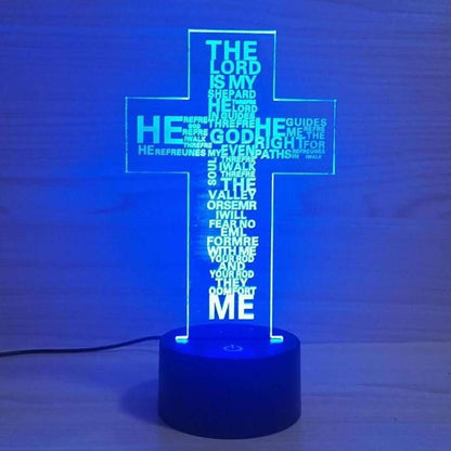 Inspirational Christian Cross 3D Nightlights In God's Service Store