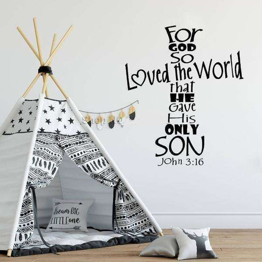 Inspirational John 3:16 Wall Stickers In God's Service Store