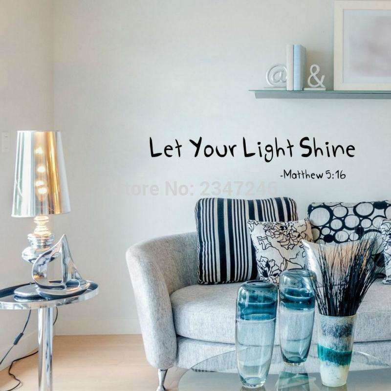 Inspirational Let Your Light Shine Wall Stickers In God's Service Store