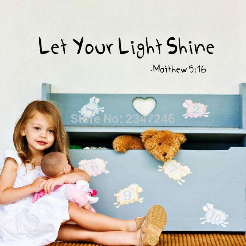 Inspirational Let Your Light Shine Wall Stickers In God's Service Store