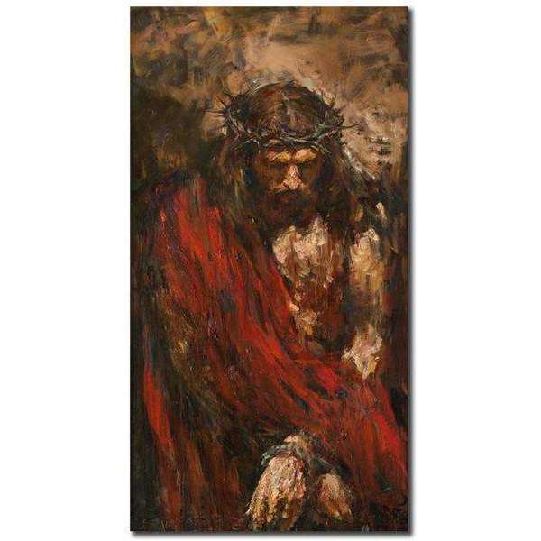 Jesus Christ Abstract Canvas Oil Painting Print In God's Service Store