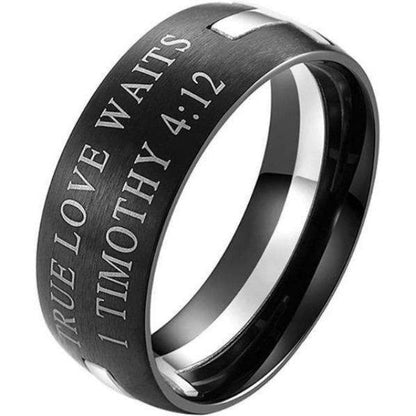 Men's Christian Bible Verse Purity Rings In God's Service Store