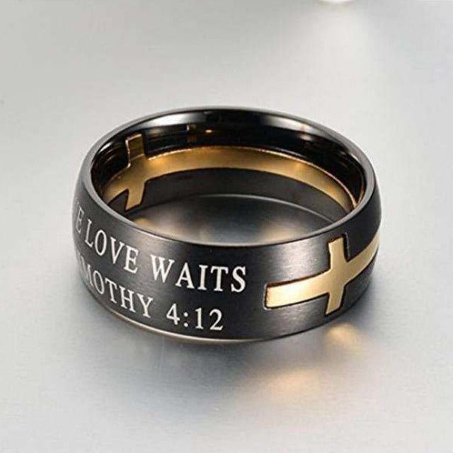 Men's Christian Bible Verse Purity Rings In God's Service Store