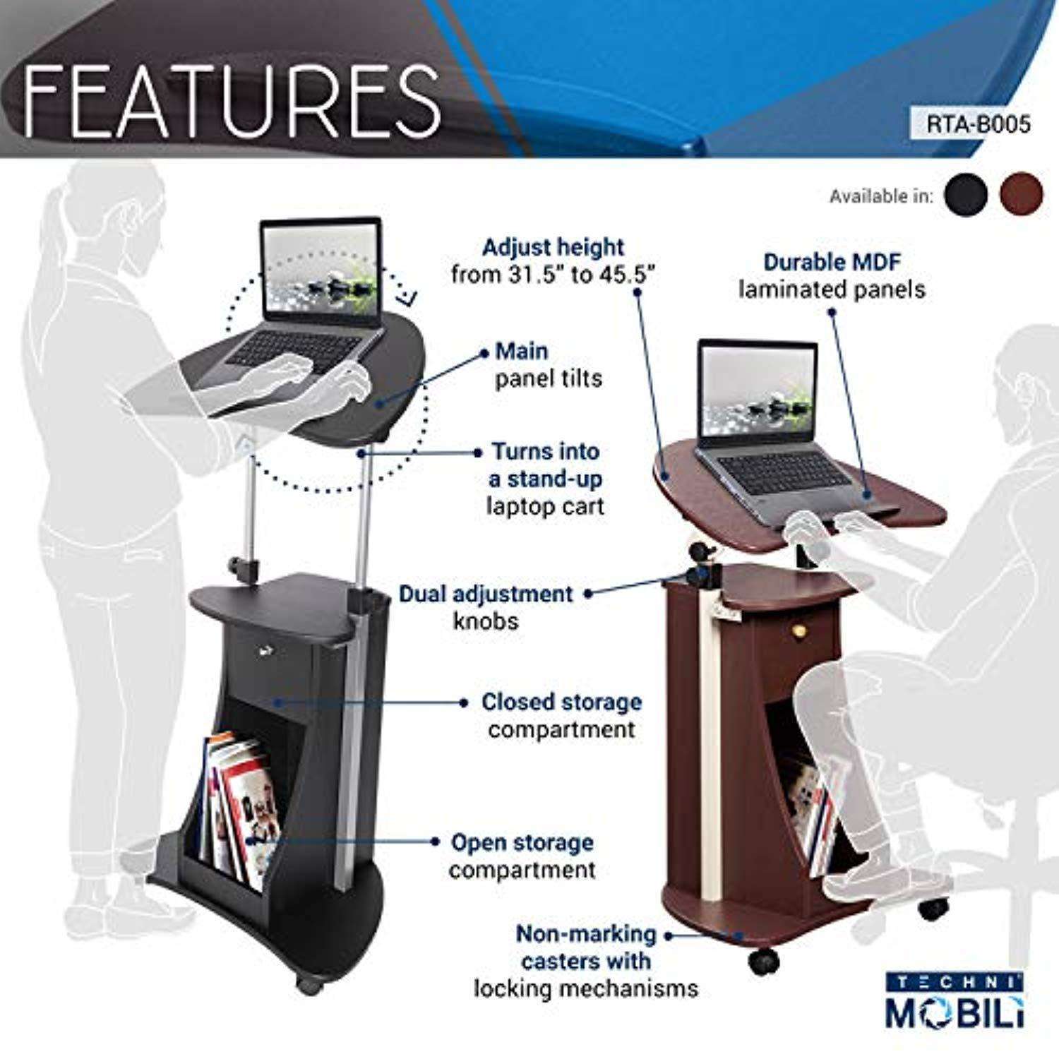 Portable Pulpit - Podium - Laptop Cart With Swivel Top In God's Service Store