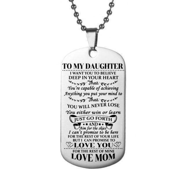 Promise To My Son or Daughter Dog Tag Necklaces and Keychains In God's Service Store