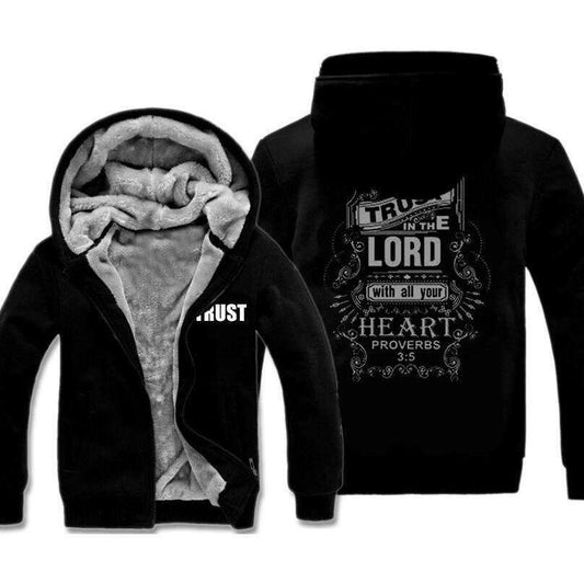 Proverbs 3:5 "Trust" Hooded Sweatshirt Design Jackets In God's Service Store
