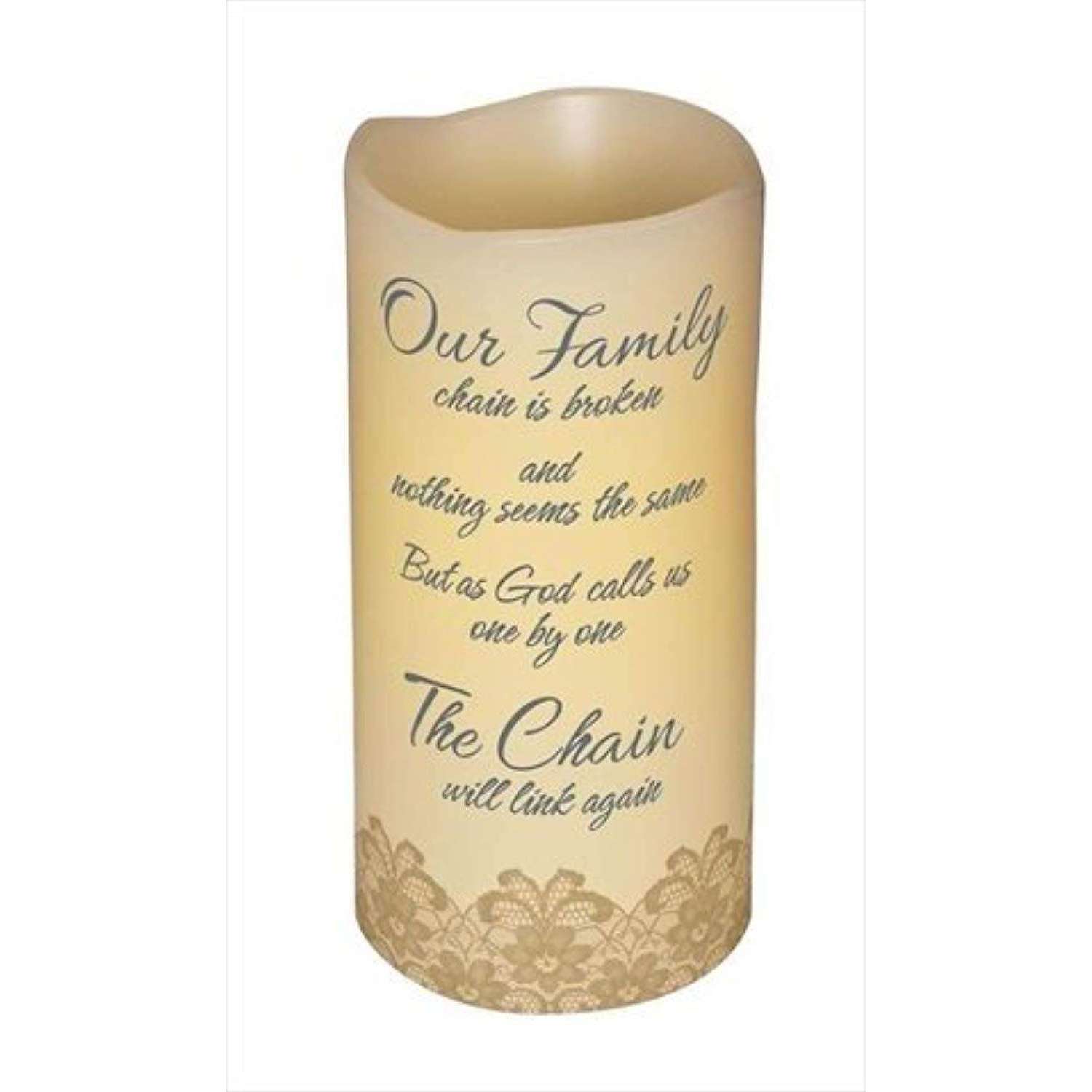 Scented Flameless "Our Family Chain" Memorial Candle In God's Service Store