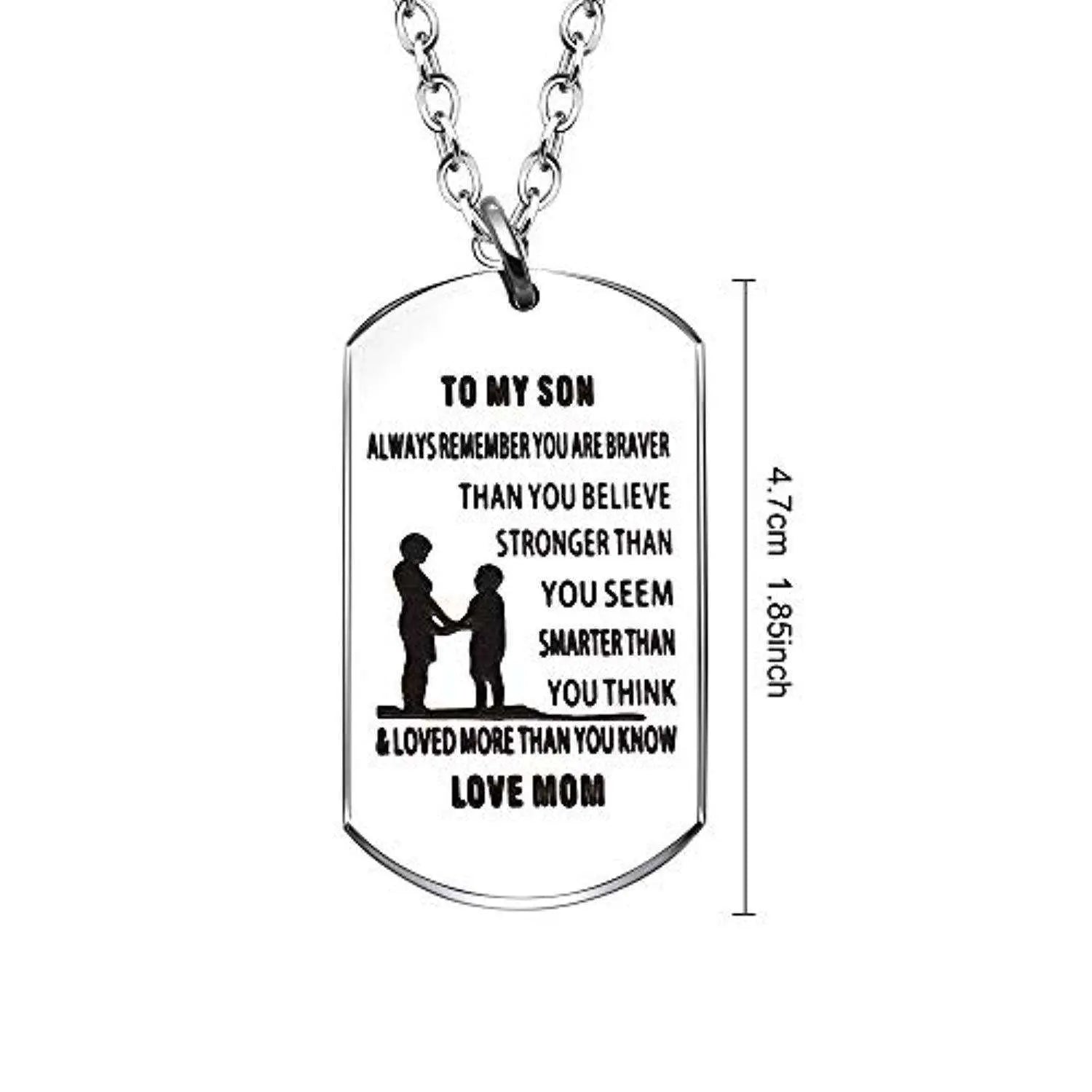 Sentimental "To My Son" Dog Tag Keepsake Necklace In God's Service Store